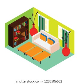 Living Room Isometric Illustration