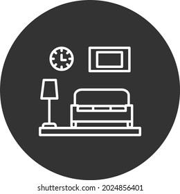 Living Room Line Circle Inverted Vector Icon Design
