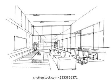 living room line drawing,a line drawing Using interior architecture, assembling graphics, working in architecture, and interior design, among other things.,house interior or interior design