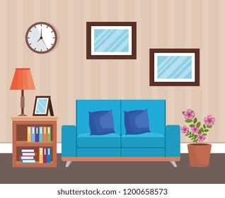 living room place with sofa