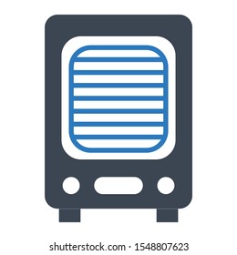 Living Room Portable Cooler Fan Design Concept, Moveable Air Conditioner Home Appliance Vector Chill Icon