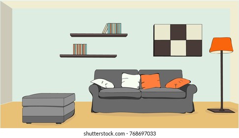 living room with sofa