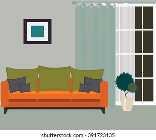 living room with sofa and window
