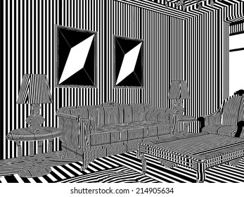Living Room Stripes Vector 13