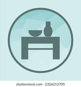 living room table icon, vector logo icon