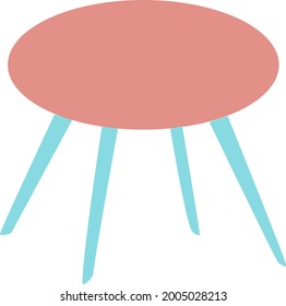 Living room table, illustration, vector on a white background.