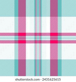 Living room texture pattern check, shop textile background vector. Stitched seamless tartan fabric plaid in white and teal colors.