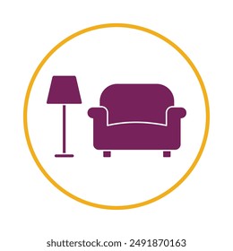 Living room trendy icon stellar abstract vector illustration colorful artwork design