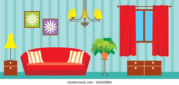 Living Room. Vector