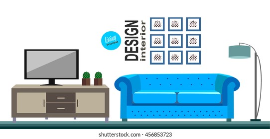 Living room. Vector.