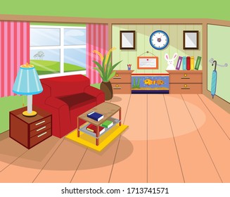 the living room vector design