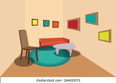 living room vector design.