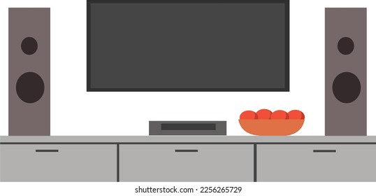 Living room vector design. Minimalistic interior 
