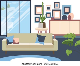 living room vector design modern interior decor