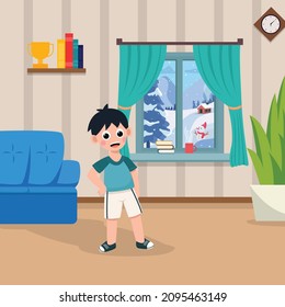 living room vector flat illustration