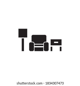 plantilla de diseño de iconos vectoriales de sala de estar
