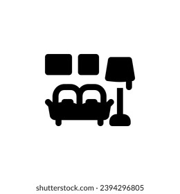 living room vector icon. real estate icon solid style. perfect use for logo, presentation, website, and more. simple modern icon design glyph style