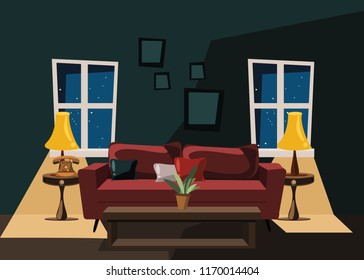 living room vector illustration 