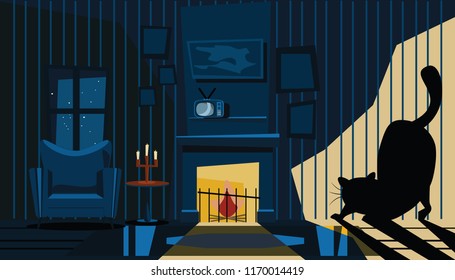 living room vector illustration 