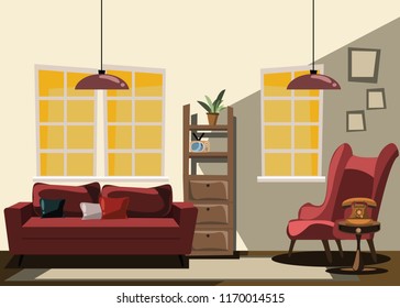 living room vector illustration 
