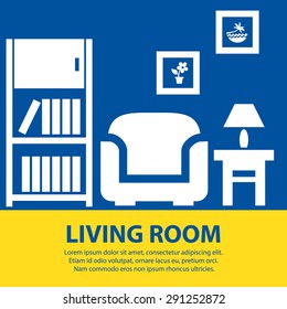 living room , vector illustration