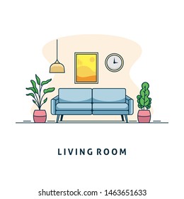 living room vector illustrations template