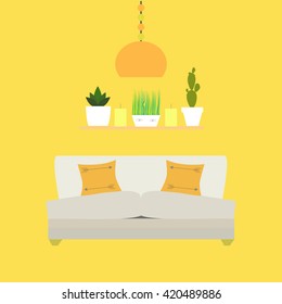 Living room vector interior