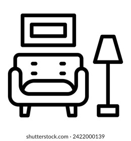 Living Room Vector Line Icon Design