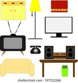 living room vector set