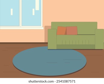 living room in vector style