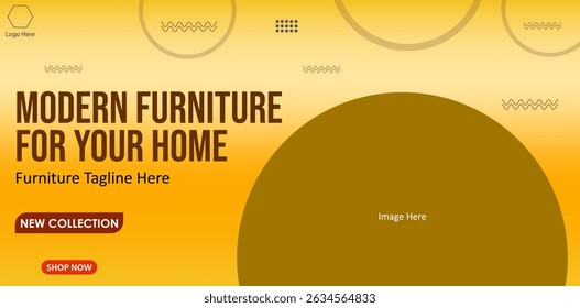 Living room website banner furniture. Interior design of furniture graphic web banner.