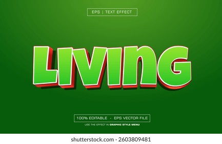 Living text effect with green style