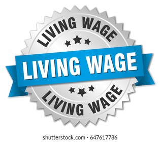 Living Wage Round Isolated Silver Badge