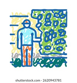 living walls installation doodle icon sketch vector. living walls installation sign. isolated symbol illustration