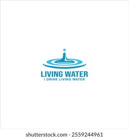 The Living Water logo with a blue puddle icon on a white background