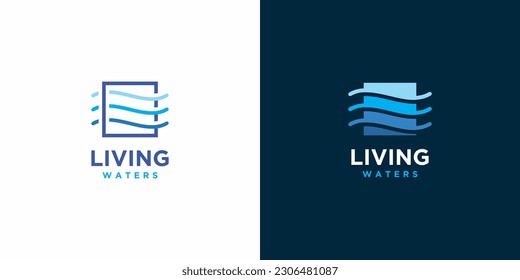 Living water sea ocean logo designs inspiration vector