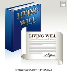 Living Will Document And Three Ring Binder Package