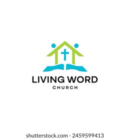 Living word church. Church god logo