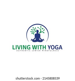 Living with yoga, yoga center logo design