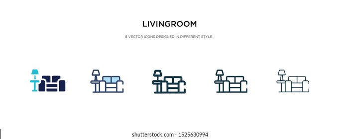 livingroom icon in different style vector illustration. two colored and black livingroom vector icons designed in filled, outline, line and stroke style can be used for web, mobile, ui