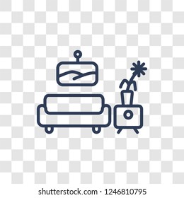 Livingroom icon. Trendy linear Livingroom logo concept on transparent background from Furniture and Household collection
