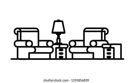 livingroom with lamp scene