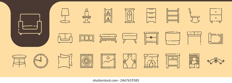livingroom minimalist line icon vector design