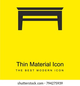 Livingroom table bright yellow material minimal icon or logo design