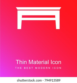 Livingroom table red and pink gradient material white icon minimal design