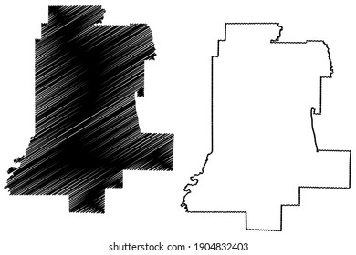 Livingston County, New York State (U.S. county, United States of America) map vector illustration, scribble sketch map