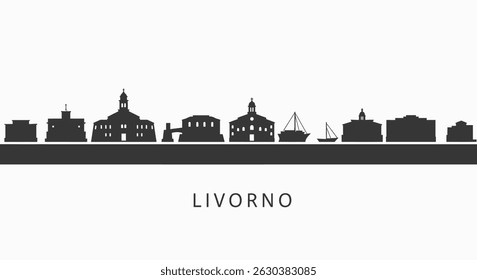 Livorno with Italy City skyline silhouette.