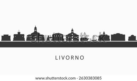 Livorno with Italy City skyline silhouette.