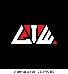 LIW triangle letter logo design with triangle shape. LIW triangle logo design monogram. LIW triangle vector logo template with red color. LIW triangular logo Simple, Elegant, and Luxurious design.