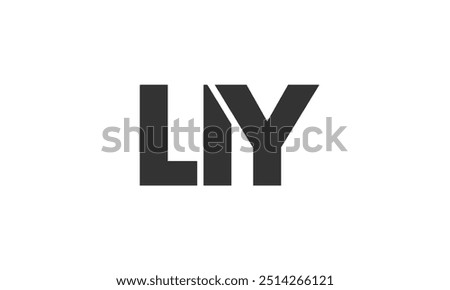 LIY logo design template with strong and modern bold text. Initial based vector logotype featuring simple and minimal typography. Trendy company identity ideal for businesses brand presence.